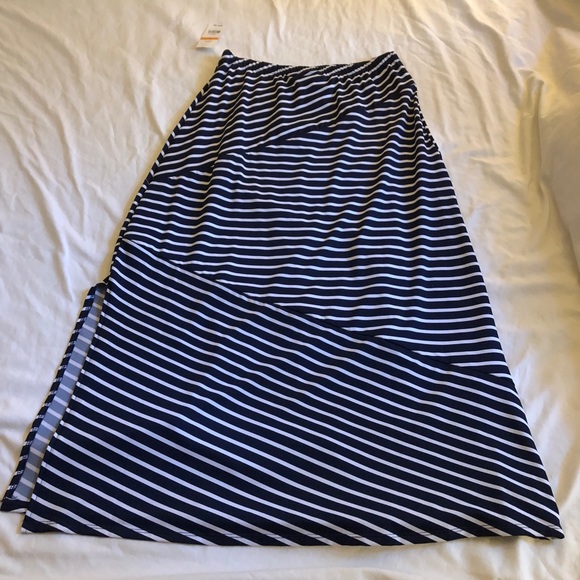 Kim Rogers Bias Striped Maxi Skirt Size Small NWT - Picture 9 of 11